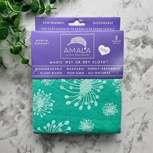 AMALA Magic 12" x 14" Wet Or Dry Reusable Cleaning Cloth (3 Pack)